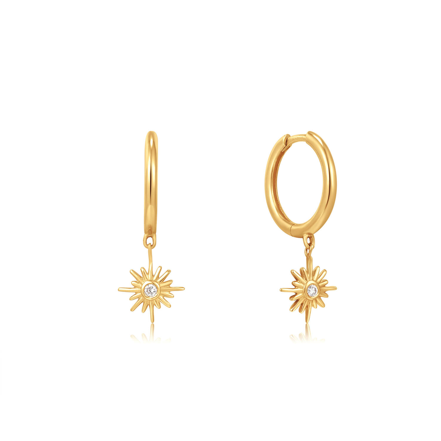 Oorringen - Goud - Diamant -  20 mm